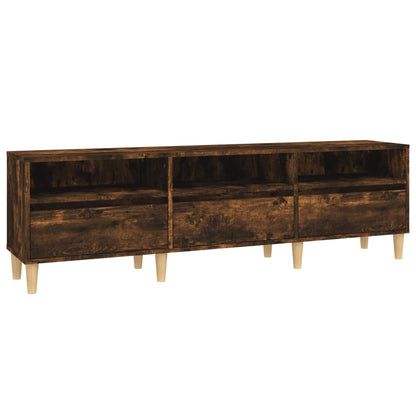 vidaXL TV Cabinet Smoked Oak 150x30x44.5 cm Engineered Wood