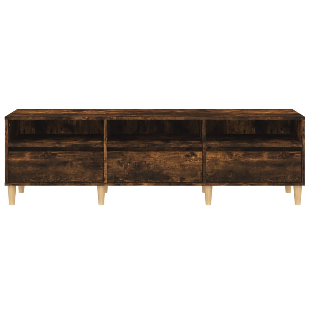 vidaXL TV Cabinet Smoked Oak 150x30x44.5 cm Engineered Wood
