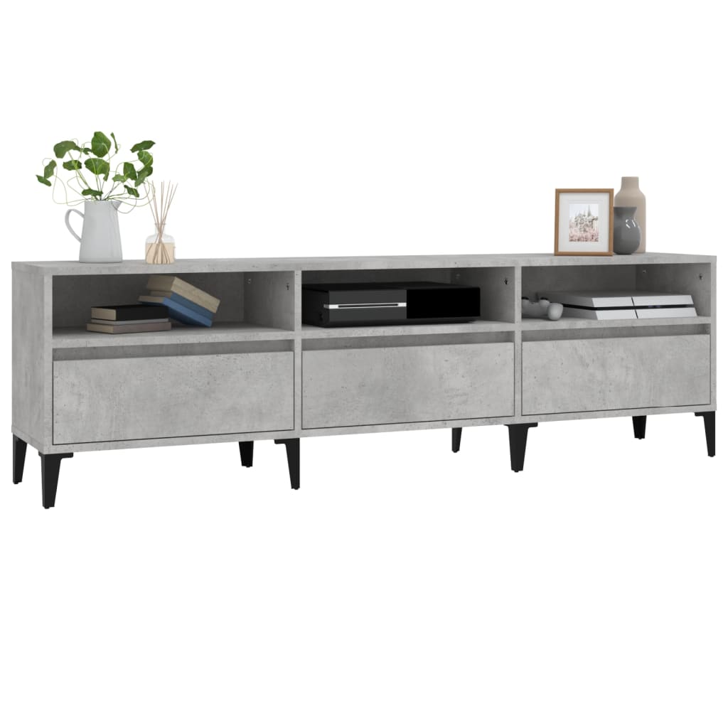 vidaXL TV Cabinet Concrete Grey 150x30x44,5 cm Engineered Wood