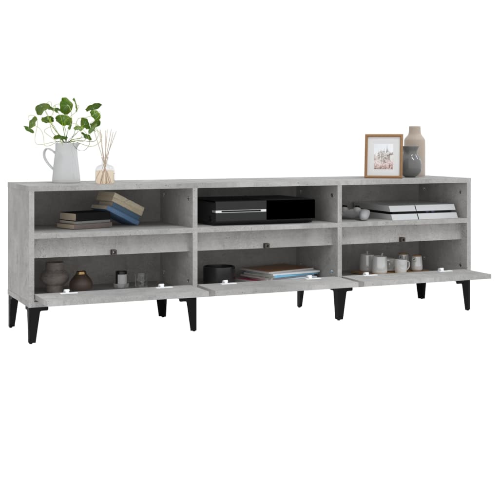 vidaXL TV Cabinet Concrete Grey 150x30x44,5 cm Engineered Wood