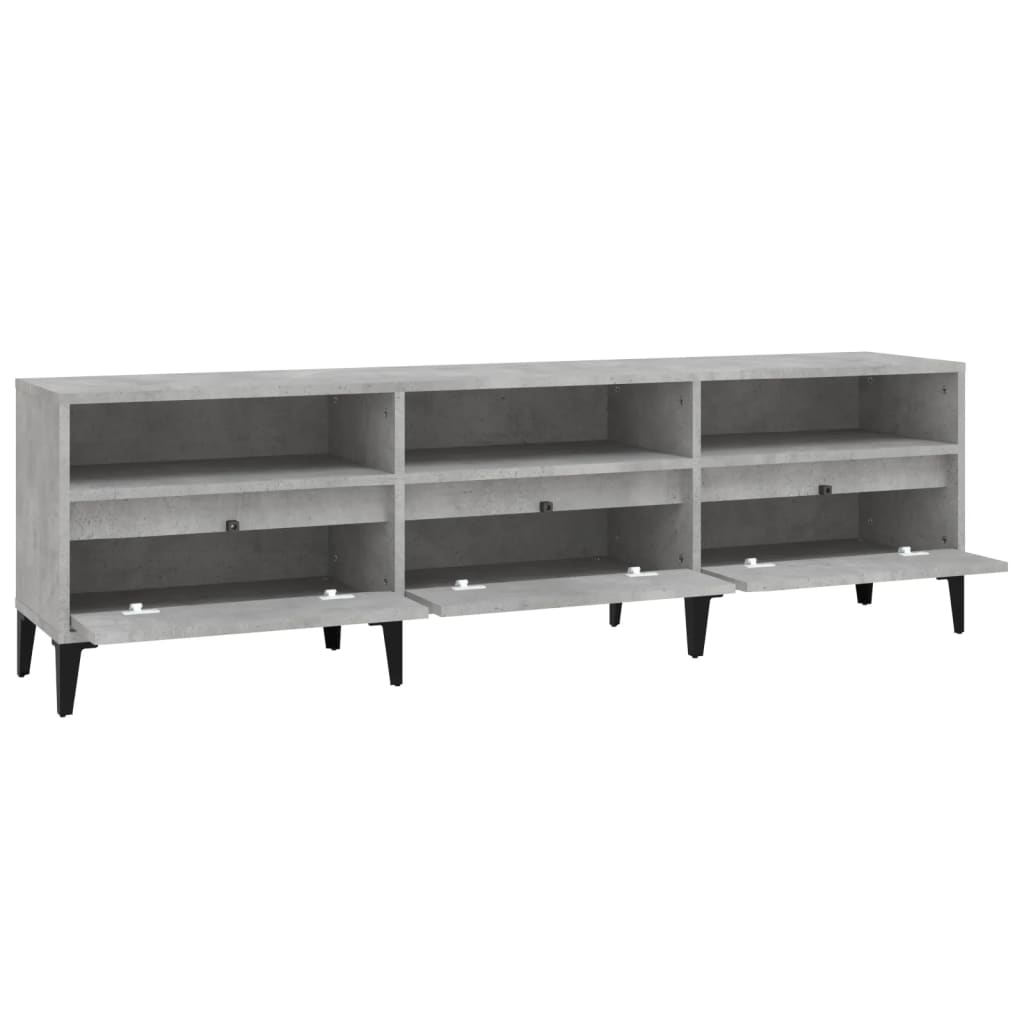 vidaXL TV Cabinet Concrete Grey 150x30x44,5 cm Engineered Wood