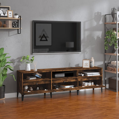 vidaXL TV Cabinet Smoked Oak 150x30x44,5 cm Engineered Wood