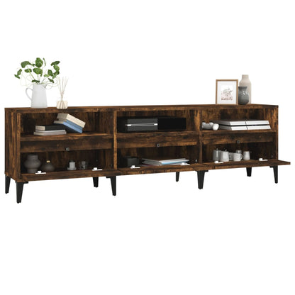 vidaXL TV Cabinet Smoked Oak 150x30x44,5 cm Engineered Wood