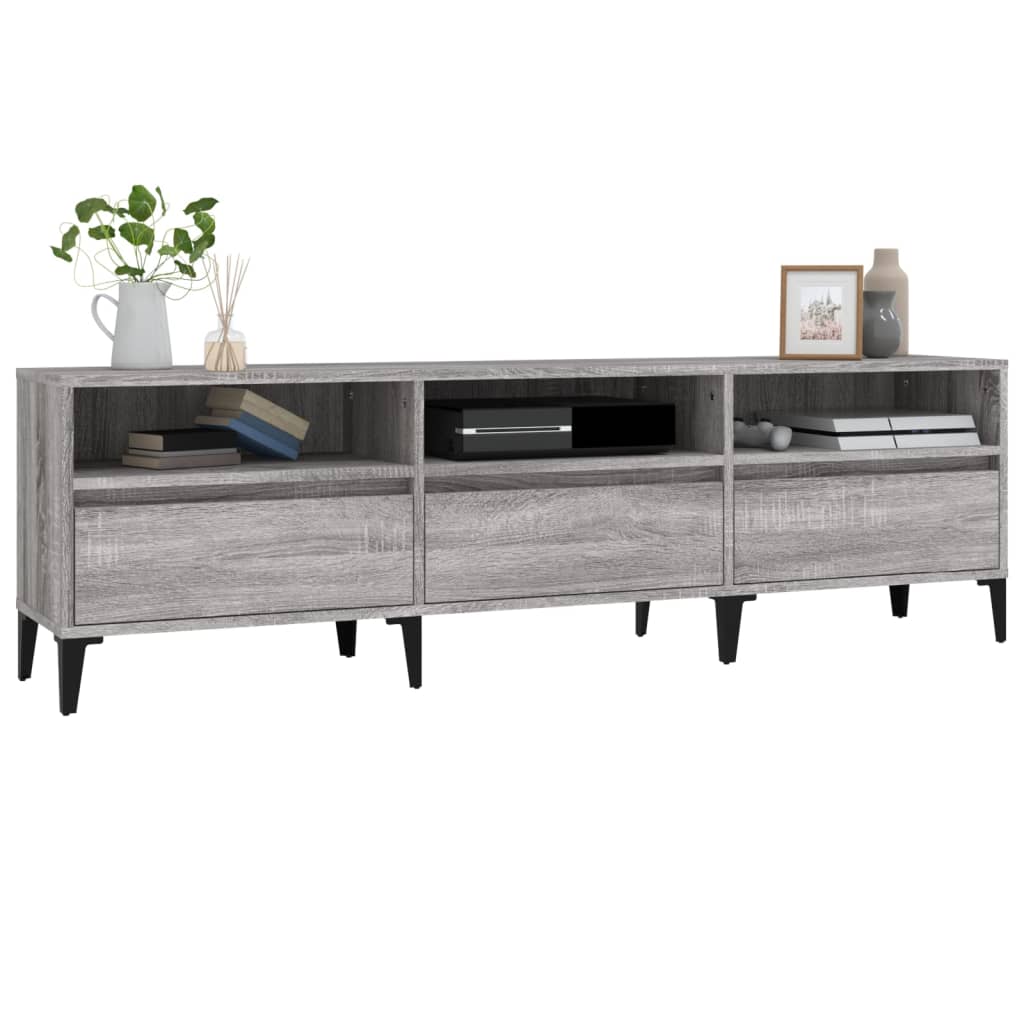 vidaXL TV Cabinet Grey Sonoma 150x30x44.5 cm Engineered Wood