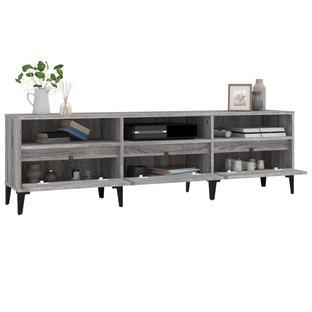 vidaXL TV Cabinet Grey Sonoma 150x30x44.5 cm Engineered Wood