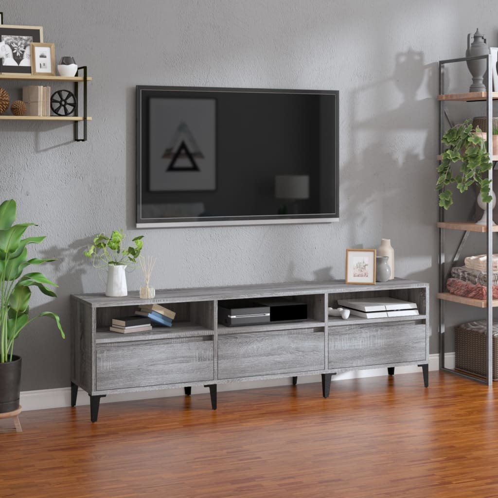 vidaXL TV Cabinet Grey Sonoma 150x30x44.5 cm Engineered Wood