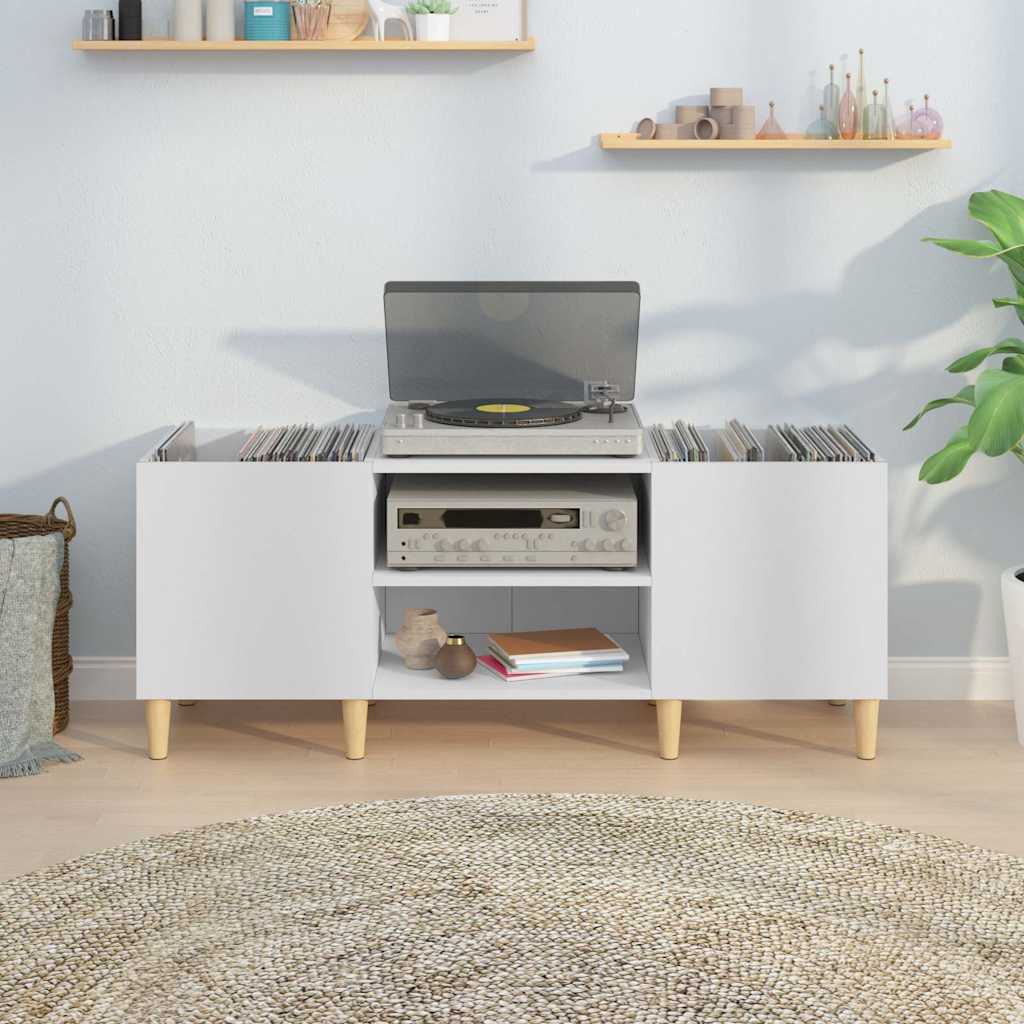 vidaXL Record Cabinet White 121x38x48 cm Engineered Wood