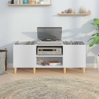 vidaXL Record Cabinet White 121x38x48 cm Engineered Wood