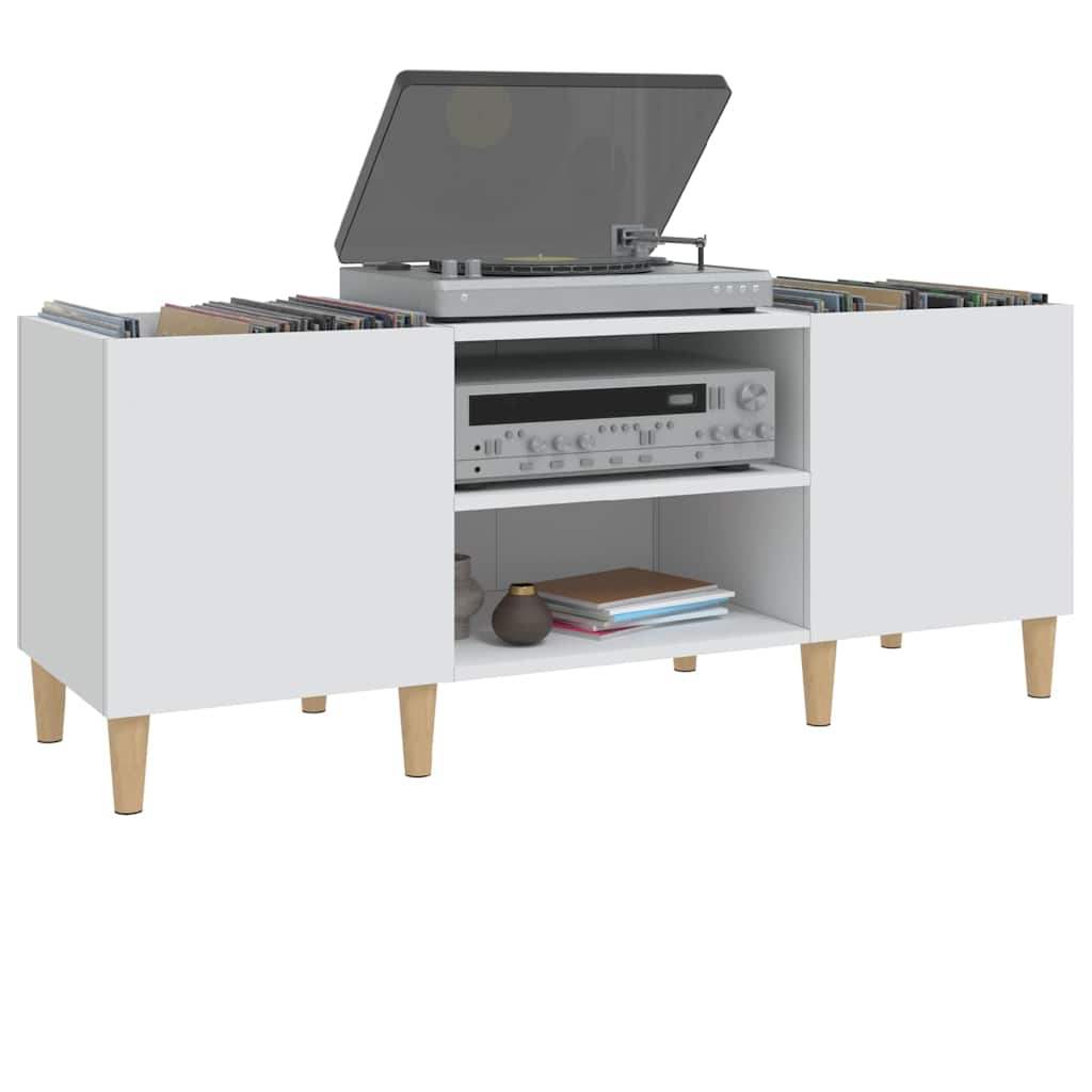 vidaXL Record Cabinet White 121x38x48 cm Engineered Wood