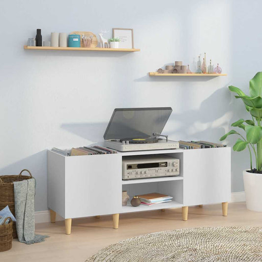 vidaXL Record Cabinet White 121x38x48 cm Engineered Wood