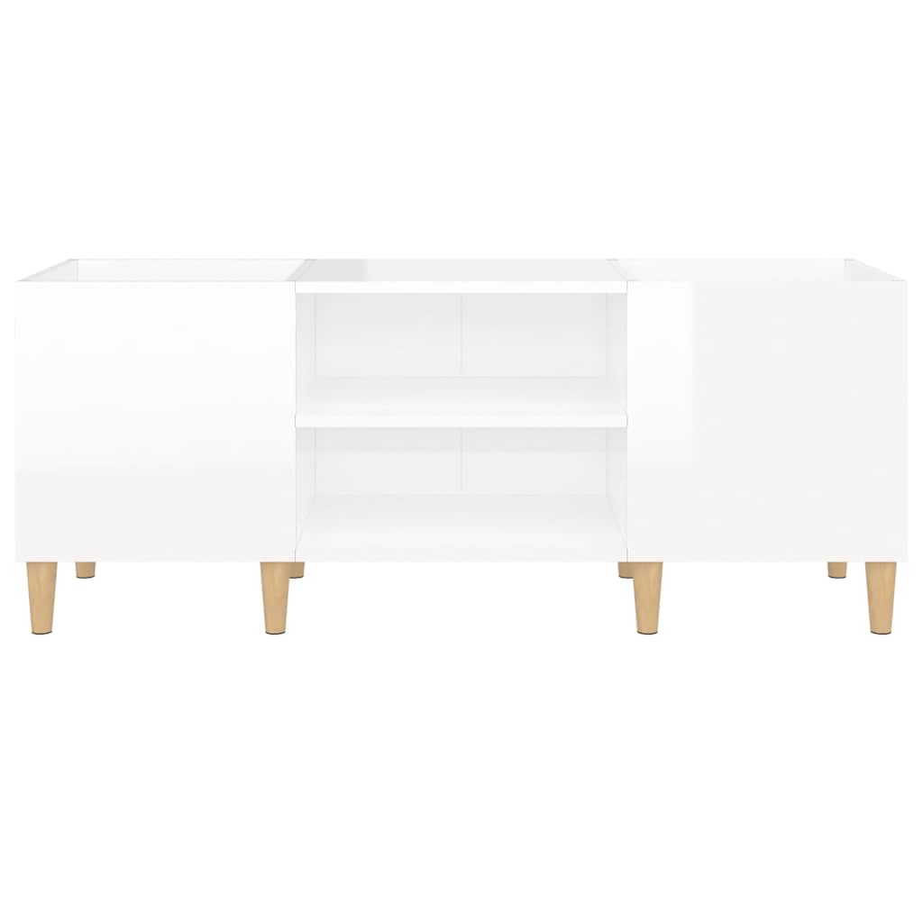 vidaXL Record Cabinet High Gloss White 121x38x48 cm Engineered Wood