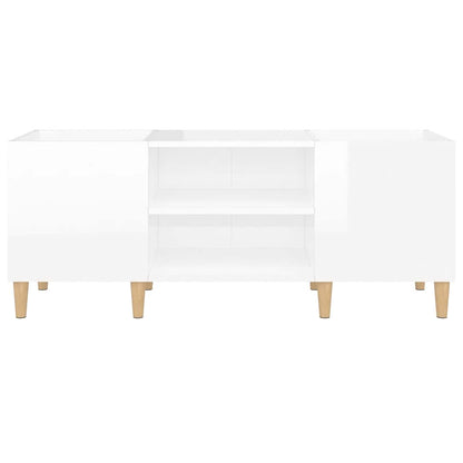 vidaXL Record Cabinet High Gloss White 121x38x48 cm Engineered Wood