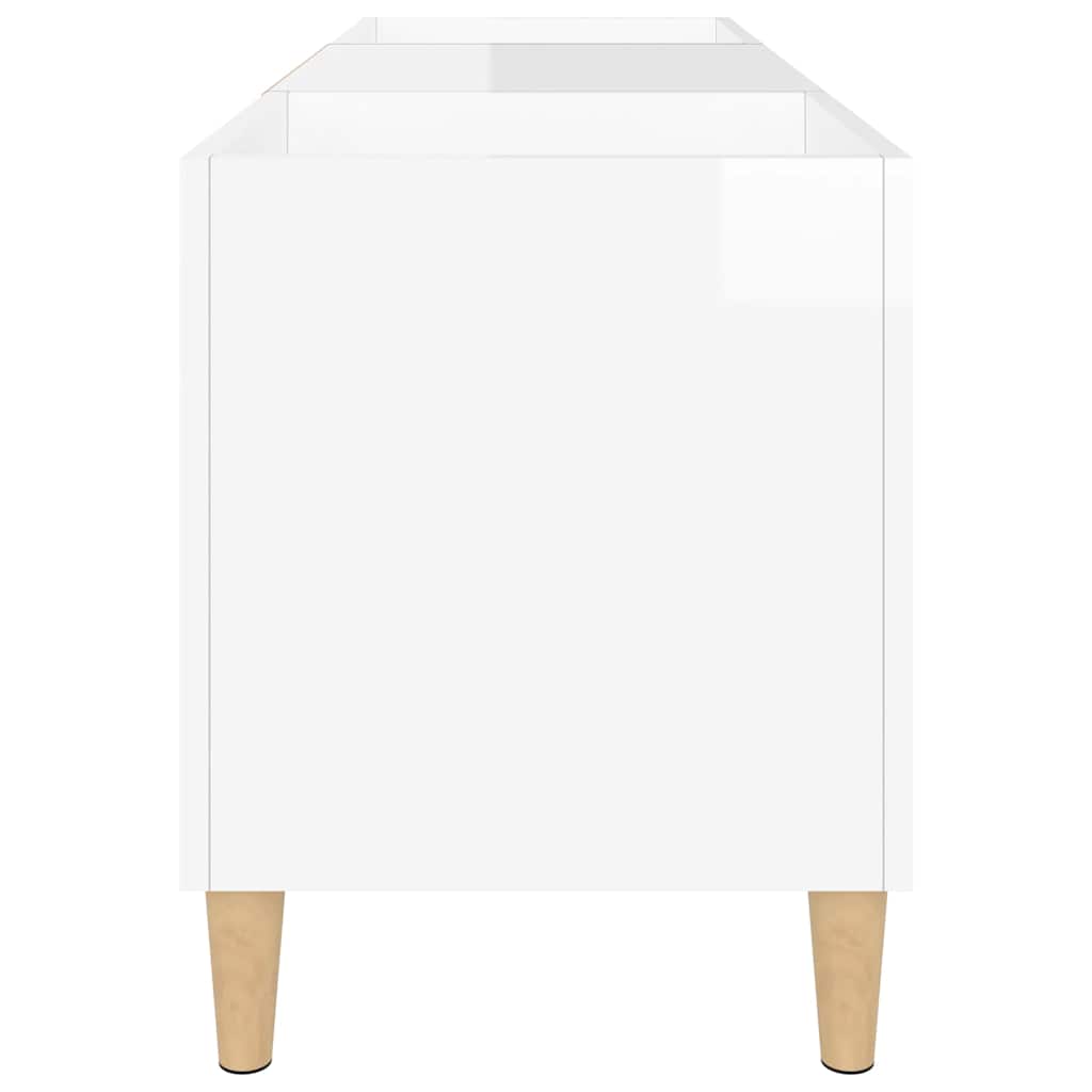 vidaXL Record Cabinet High Gloss White 121x38x48 cm Engineered Wood