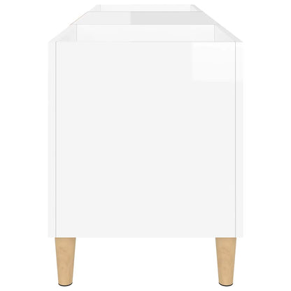 vidaXL Record Cabinet High Gloss White 121x38x48 cm Engineered Wood