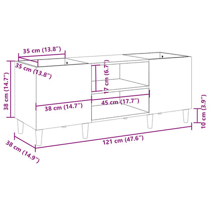 vidaXL Record Cabinet Sonoma Oak 121x38x48 cm Engineered Wood