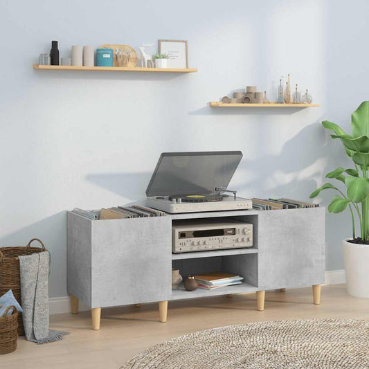 vidaXL Record Cabinet Concrete Grey 121x38x48 cm Engineered Wood