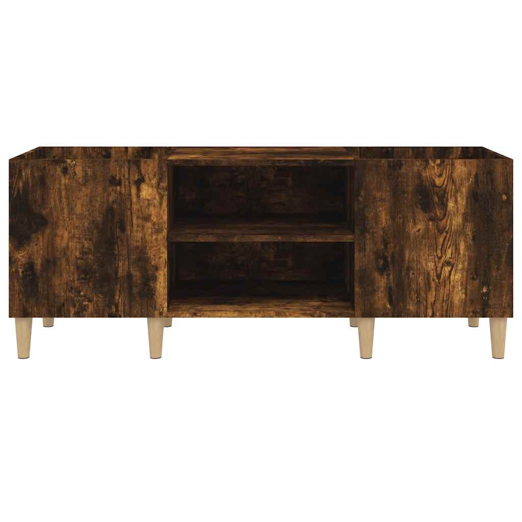 vidaXL Record Cabinet Smoked Oak 121x38x48 cm Engineered Wood