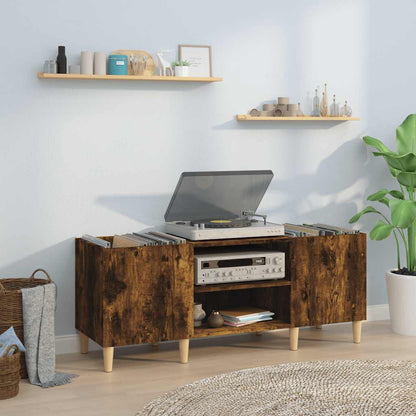 vidaXL Record Cabinet Smoked Oak 121x38x48 cm Engineered Wood