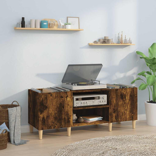 vidaXL Record Cabinet Smoked Oak 121x38x48 cm Engineered Wood