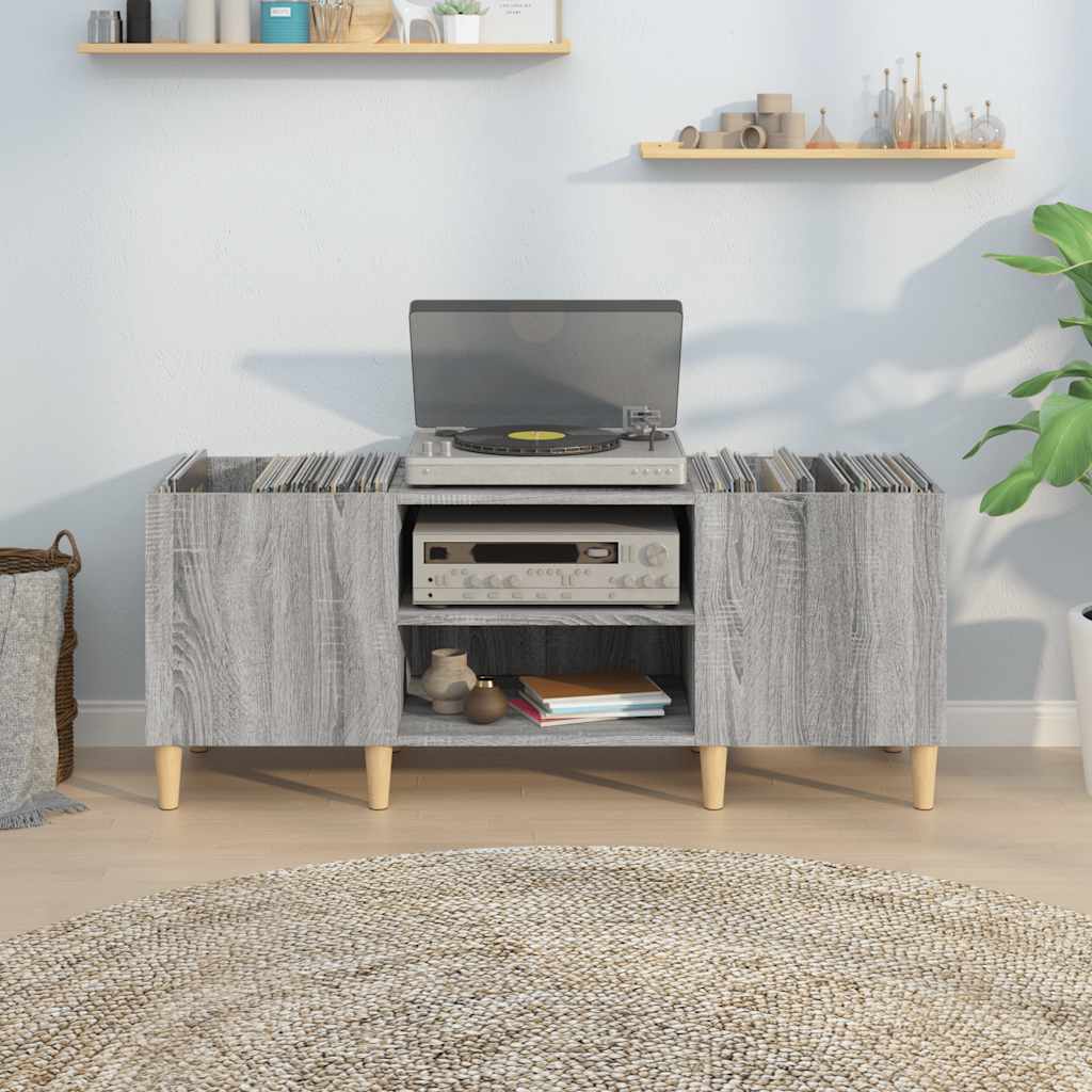 vidaXL Record Cabinet Grey Sonoma 121x38x48 cm Engineered Wood