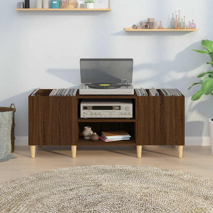 vidaXL Record Cabinet Brown Oak 121x38x48 cm Engineered Wood