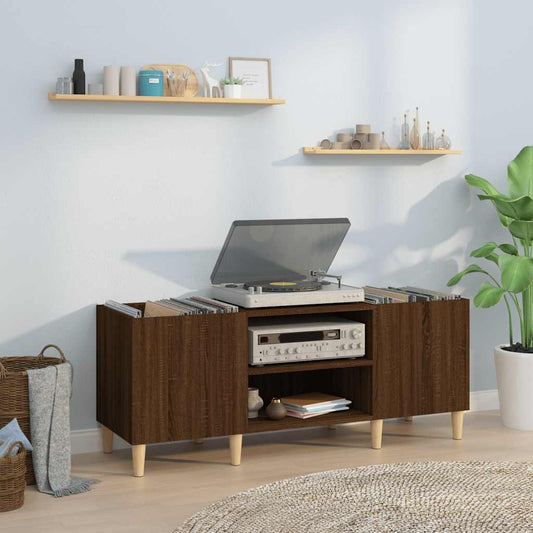 vidaXL Record Cabinet Brown Oak 121x38x48 cm Engineered Wood