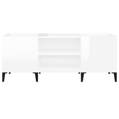 vidaXL Record Cabinet High Gloss White 121x38x48 cm Engineered Wood