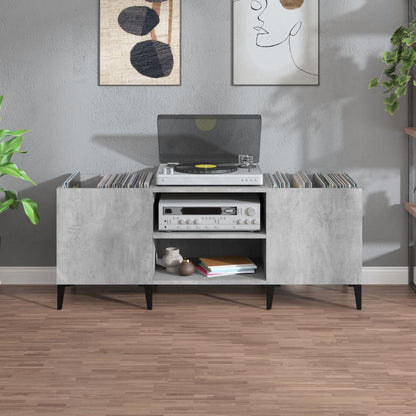 vidaXL Record Cabinet Concrete Grey 121x38x48 cm Engineered Wood