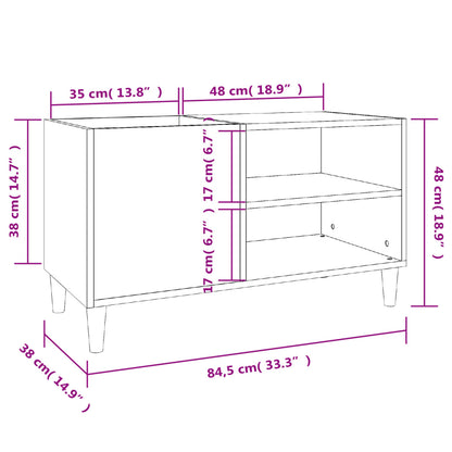 vidaXL Record Cabinet White 84,5x38x48 cm Engineered Wood