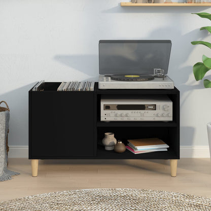 vidaXL Record Cabinet Black 84,5x38x48 cm Engineered Wood