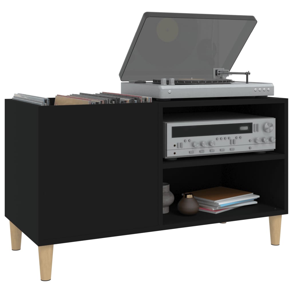 vidaXL Record Cabinet Black 84,5x38x48 cm Engineered Wood
