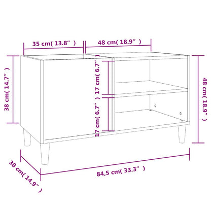 vidaXL Record Cabinet Black 84,5x38x48 cm Engineered Wood
