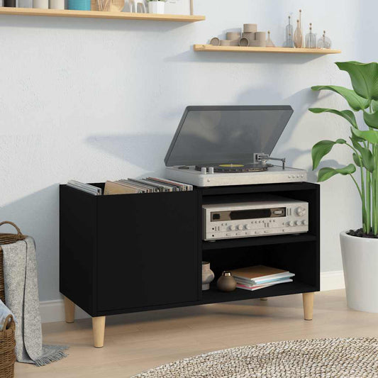 vidaXL Record Cabinet Black 84,5x38x48 cm Engineered Wood