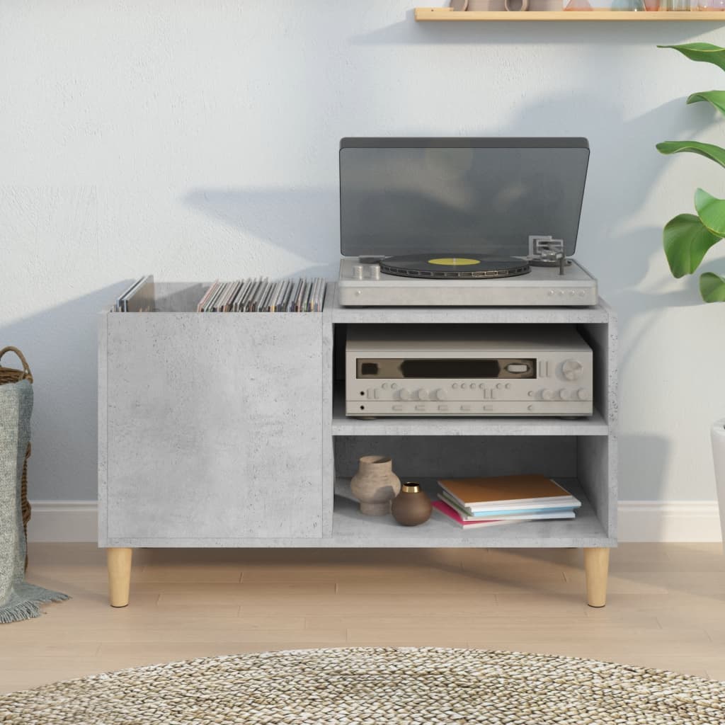 vidaXL Record Cabinet Concrete Grey 84,5x38x48 cm Engineered Wood