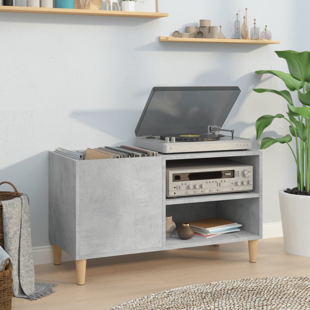 vidaXL Record Cabinet Concrete Grey 84,5x38x48 cm Engineered Wood