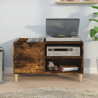 vidaXL Record Cabinet Smoked Oak 84,5x38x48 cm Engineered Wood