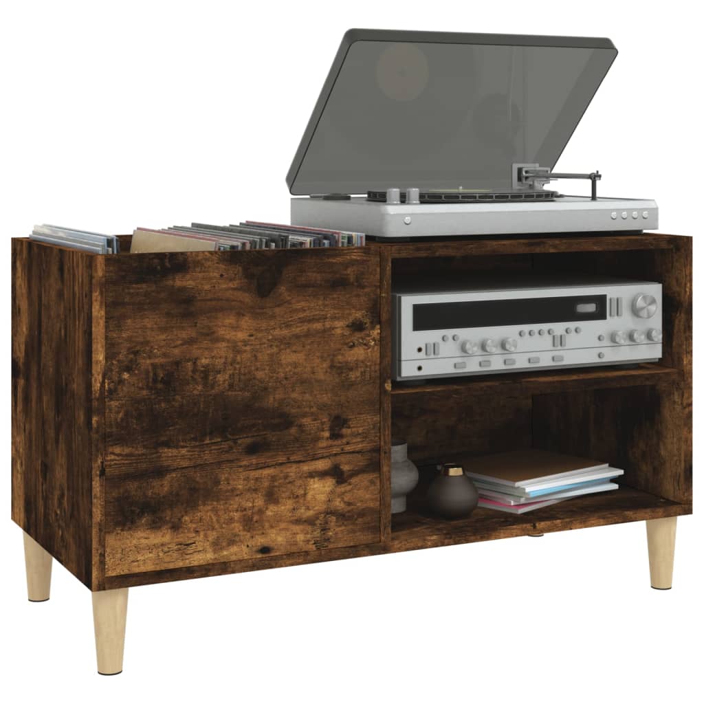 vidaXL Record Cabinet Smoked Oak 84,5x38x48 cm Engineered Wood