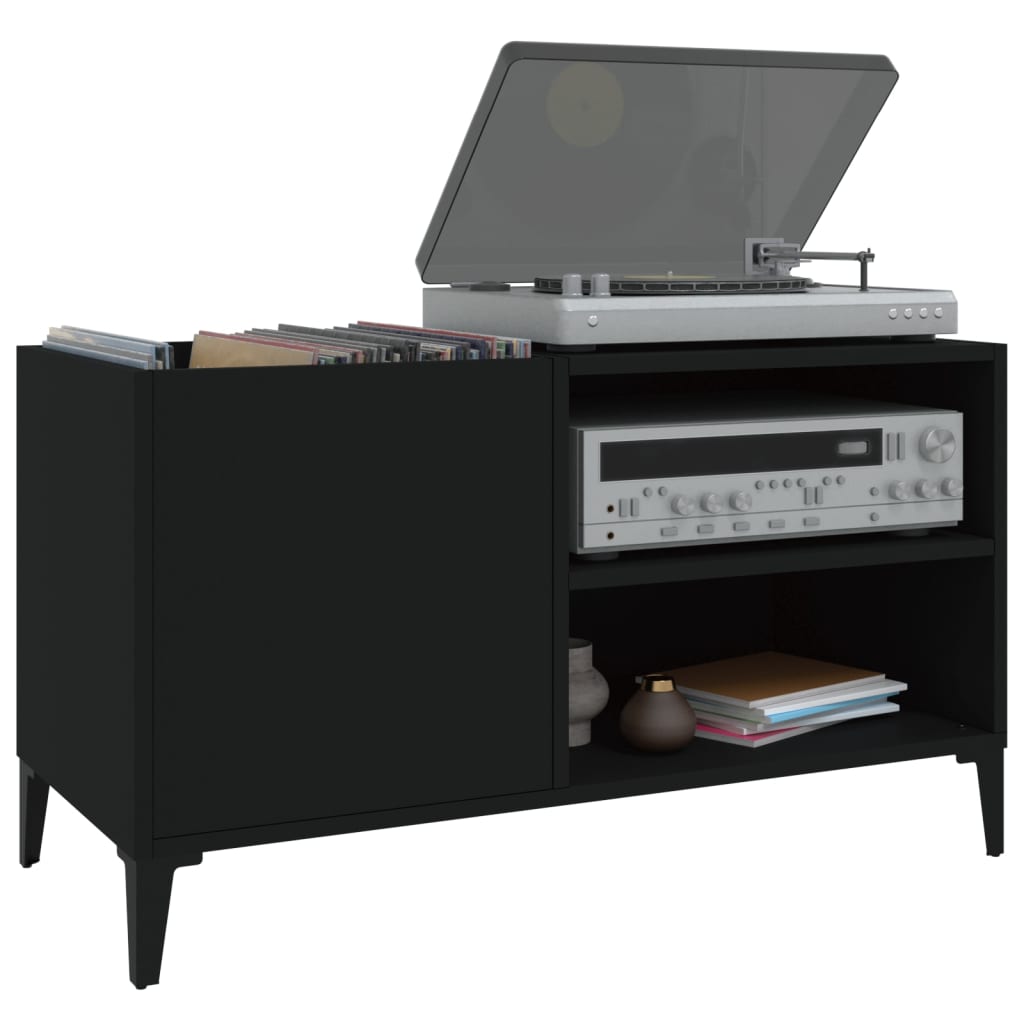 vidaXL Record Cabinet | Black | Engineered wood, metal | Medium | Record Cabinet