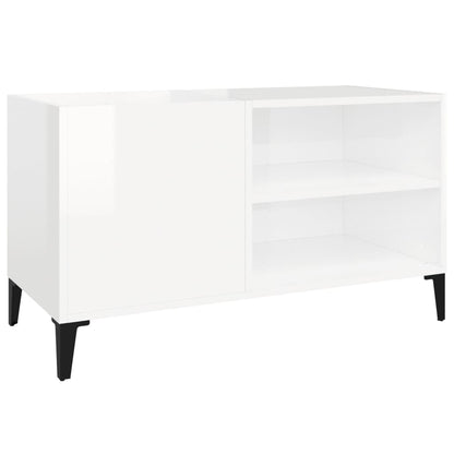 vidaXL Record Cabinet High Gloss White 84,5x38x48 cm Engineered Wood