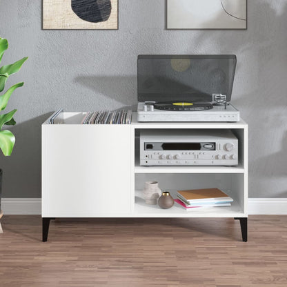 vidaXL Record Cabinet High Gloss White 84,5x38x48 cm Engineered Wood