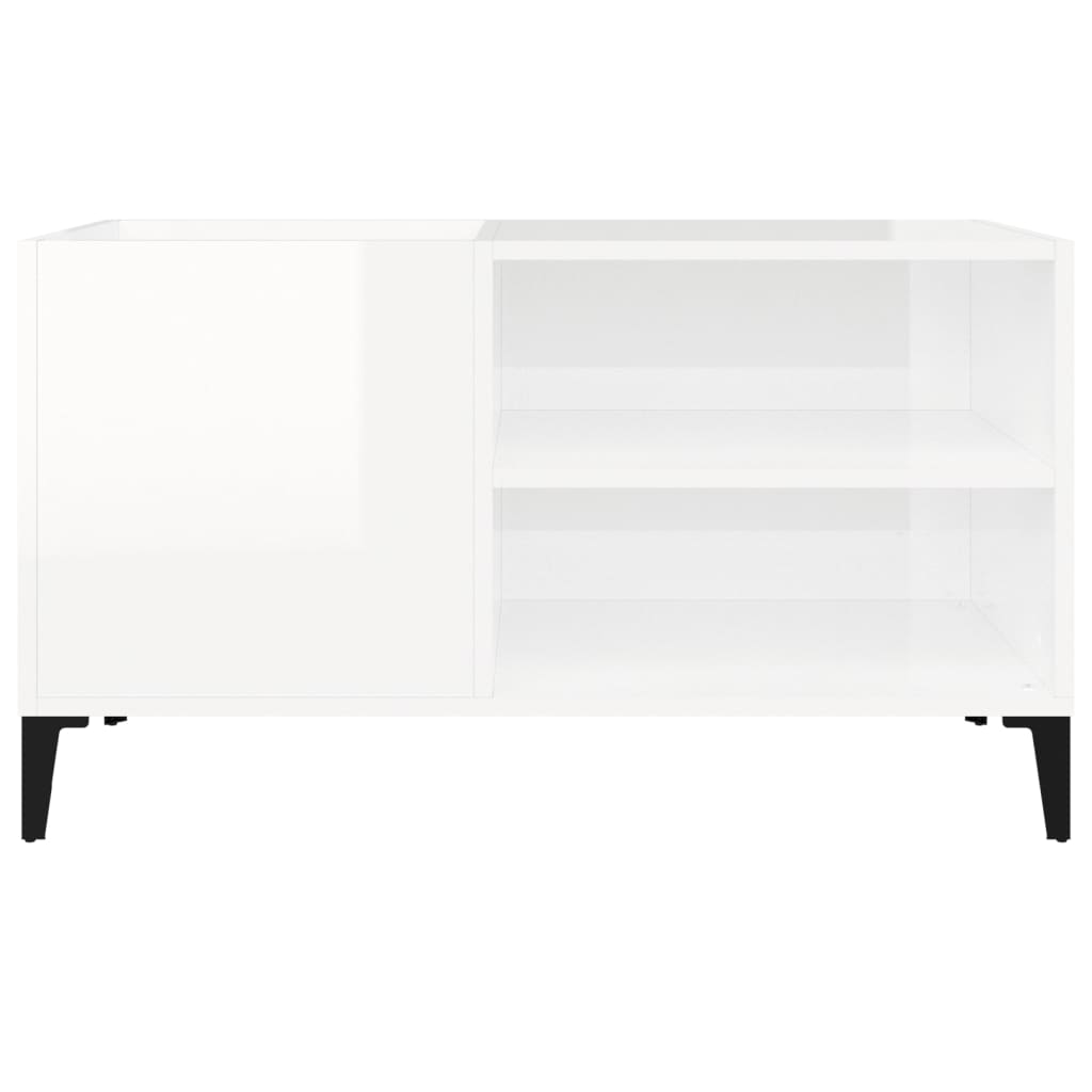 vidaXL Record Cabinet High Gloss White 84,5x38x48 cm Engineered Wood
