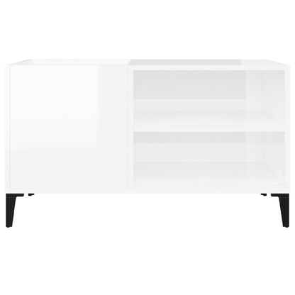 vidaXL Record Cabinet High Gloss White 84,5x38x48 cm Engineered Wood