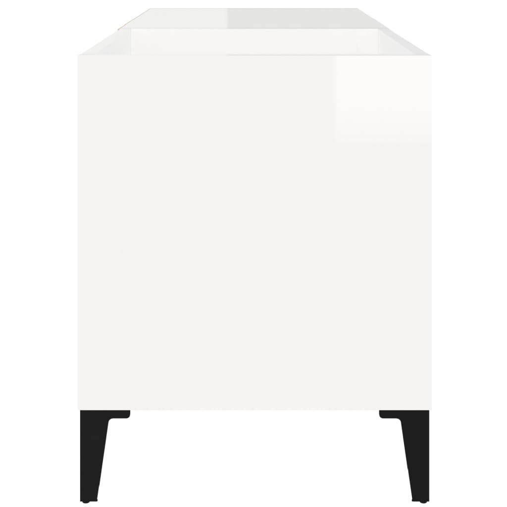 vidaXL Record Cabinet High Gloss White 84,5x38x48 cm Engineered Wood