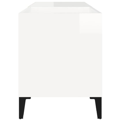 vidaXL Record Cabinet High Gloss White 84,5x38x48 cm Engineered Wood