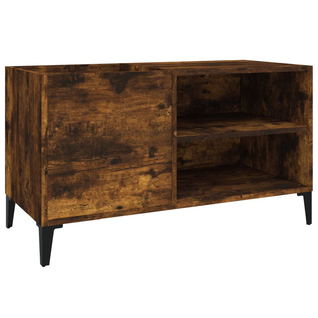 vidaXL Record Cabinet Smoked Oak 84.5x38x48 cm Engineered Wood