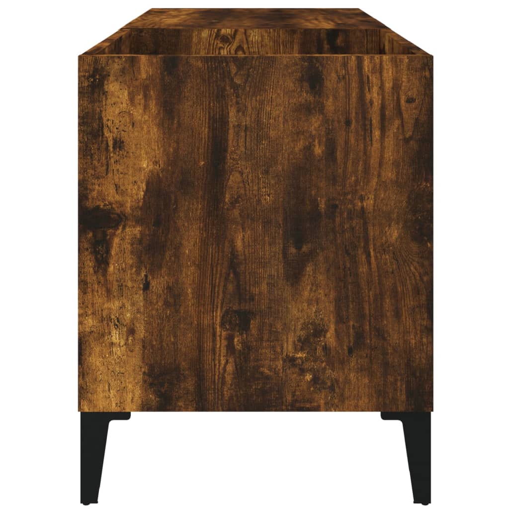 vidaXL Record Cabinet Smoked Oak 84.5x38x48 cm Engineered Wood
