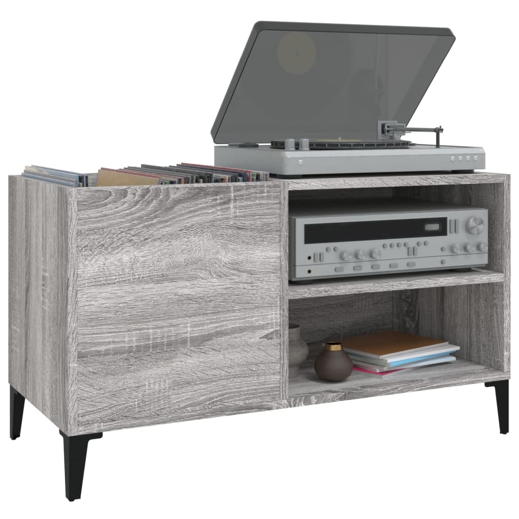 vidaXL Record Cabinet Grey Sonoma 84.5x38x48 cm Engineered Wood