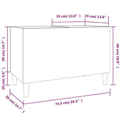 vidaXL Record Cabinet Concrete Grey 74.5x38x48 cm Engineered Wood