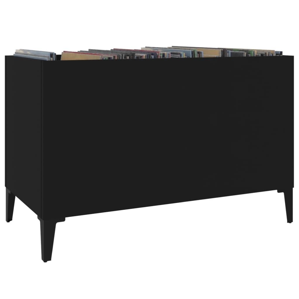 vidaXL Record Cabinet Black 74.5x38x48 cm Engineered Wood