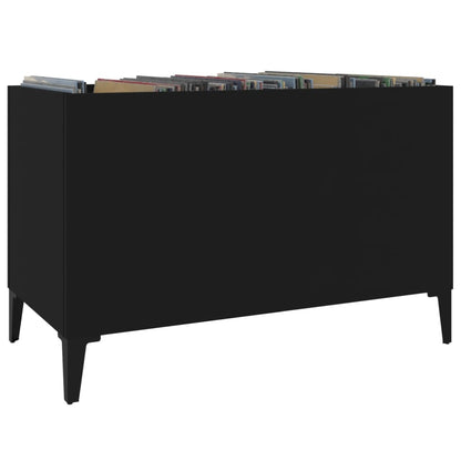 vidaXL Record Cabinet Black 74.5x38x48 cm Engineered Wood